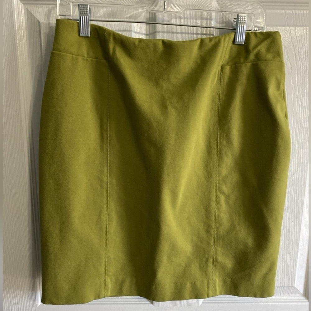J.Jill Olive Green Ponte Pencil Skirt Stretchy Small Petite